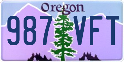 OR license plate 987VFT
