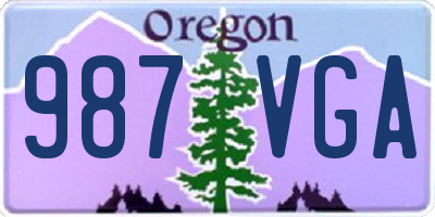 OR license plate 987VGA
