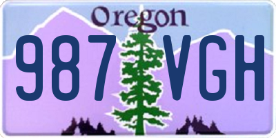 OR license plate 987VGH