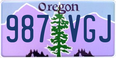 OR license plate 987VGJ