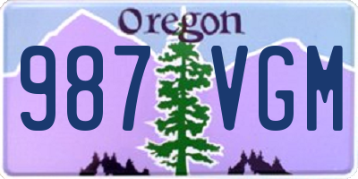 OR license plate 987VGM