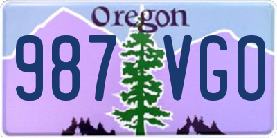 OR license plate 987VGO
