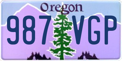 OR license plate 987VGP