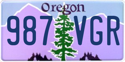 OR license plate 987VGR