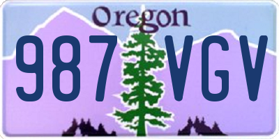 OR license plate 987VGV