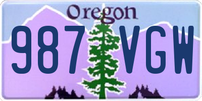 OR license plate 987VGW
