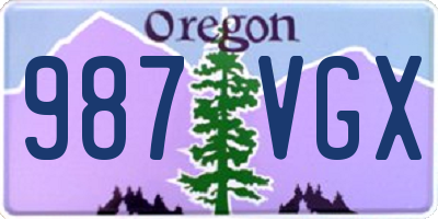 OR license plate 987VGX