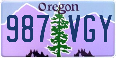 OR license plate 987VGY