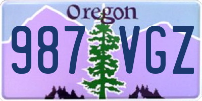 OR license plate 987VGZ