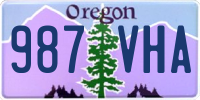 OR license plate 987VHA