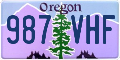 OR license plate 987VHF