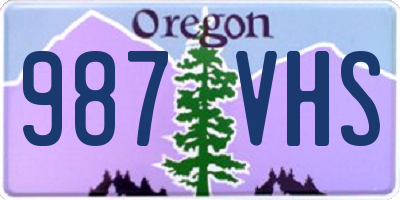 OR license plate 987VHS