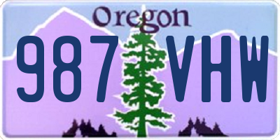 OR license plate 987VHW
