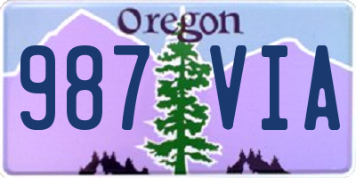 OR license plate 987VIA