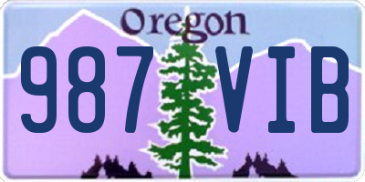 OR license plate 987VIB