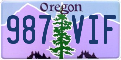 OR license plate 987VIF