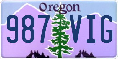 OR license plate 987VIG