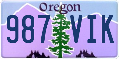OR license plate 987VIK