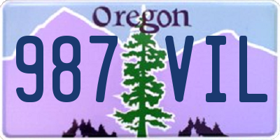 OR license plate 987VIL