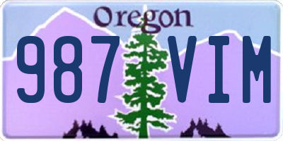OR license plate 987VIM