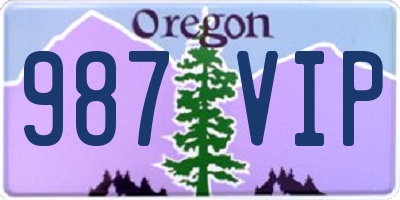 OR license plate 987VIP
