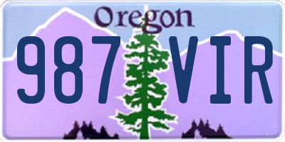 OR license plate 987VIR
