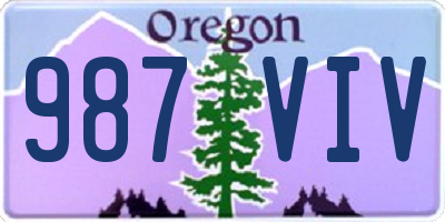 OR license plate 987VIV