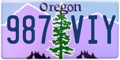 OR license plate 987VIY