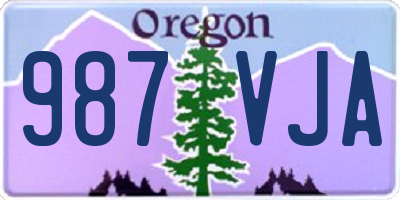 OR license plate 987VJA