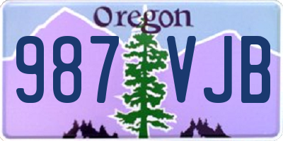 OR license plate 987VJB