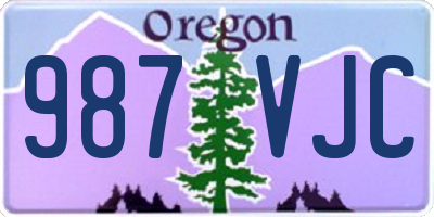 OR license plate 987VJC