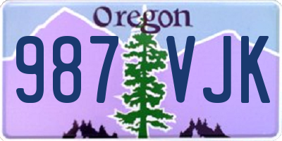 OR license plate 987VJK