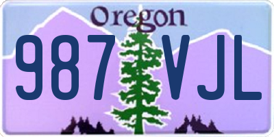 OR license plate 987VJL