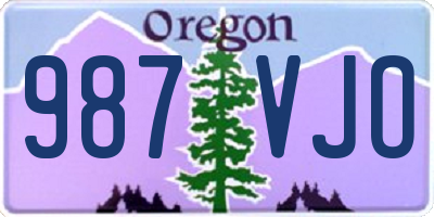 OR license plate 987VJO