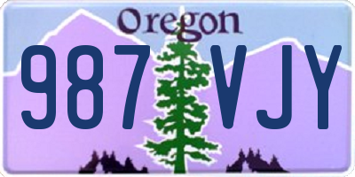 OR license plate 987VJY