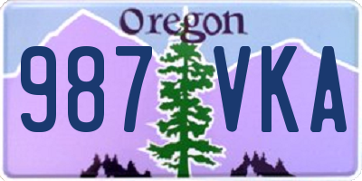 OR license plate 987VKA