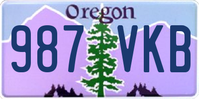 OR license plate 987VKB