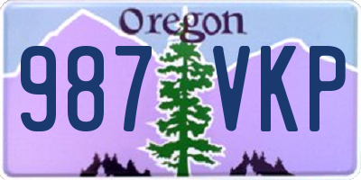 OR license plate 987VKP