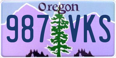 OR license plate 987VKS