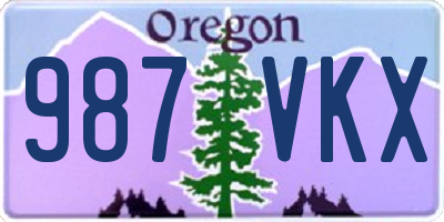 OR license plate 987VKX