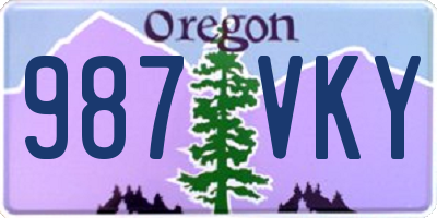 OR license plate 987VKY