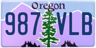 OR license plate 987VLB
