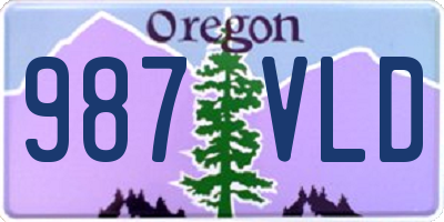 OR license plate 987VLD