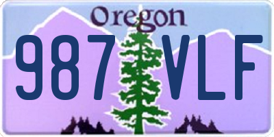 OR license plate 987VLF