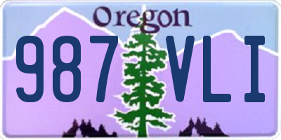 OR license plate 987VLI