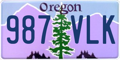 OR license plate 987VLK