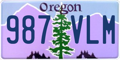 OR license plate 987VLM