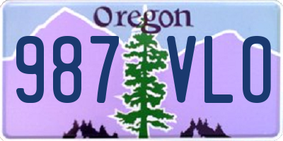 OR license plate 987VLO