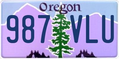 OR license plate 987VLU