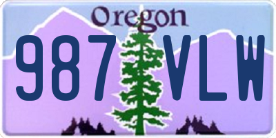 OR license plate 987VLW